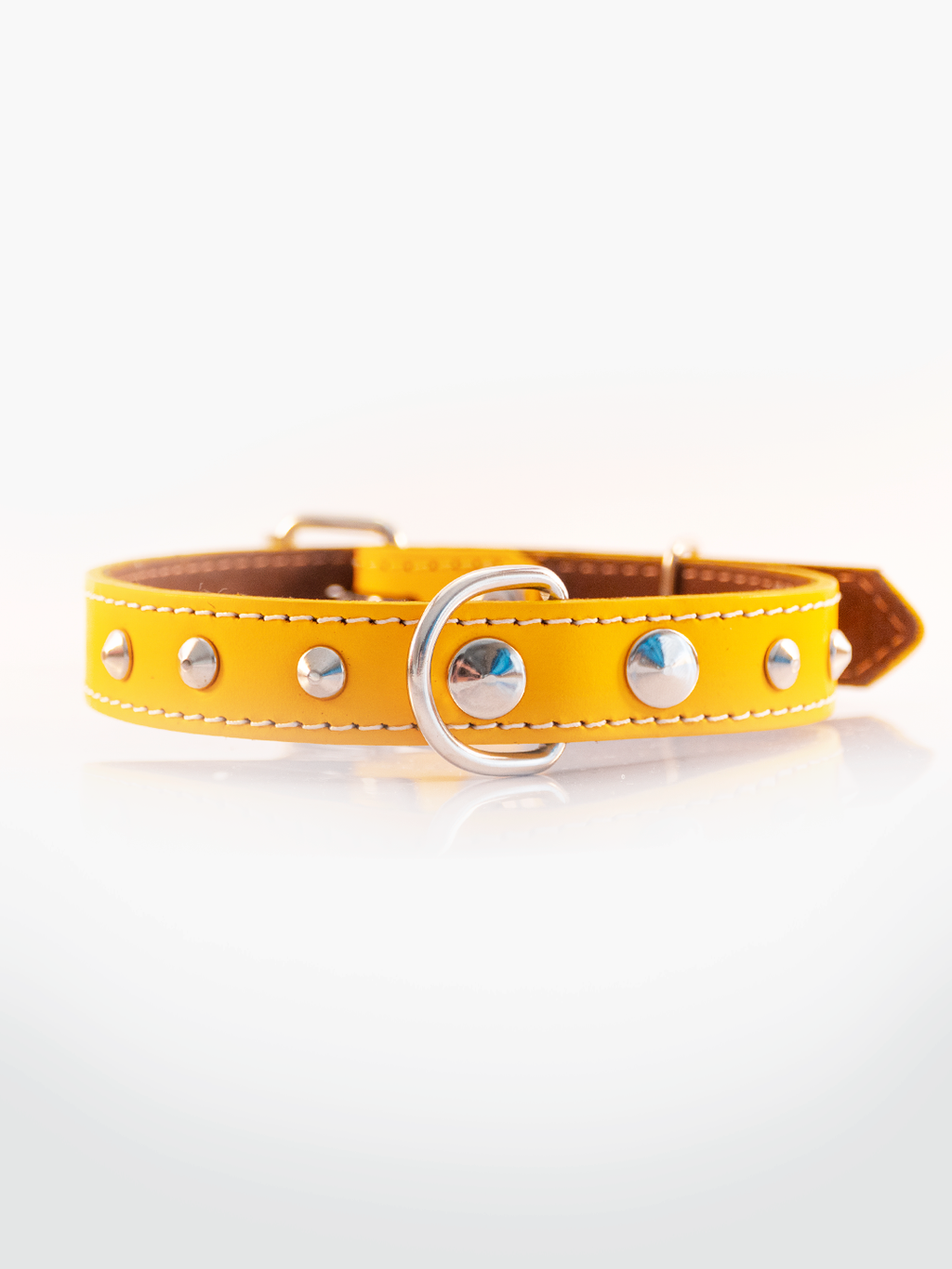 COLLAR DE CUERO NATURAL CON TACHAS