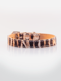 COLLAR ANIMAL PRINT CUERO NATURAL