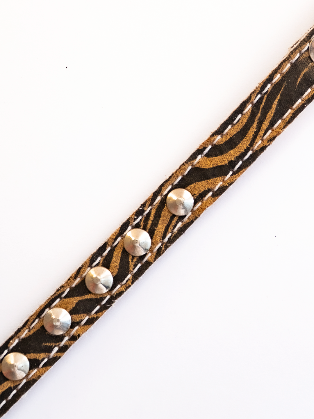 COLLAR DE CUERO ANIMAL PRINT MINI TIGER CON TACHAS